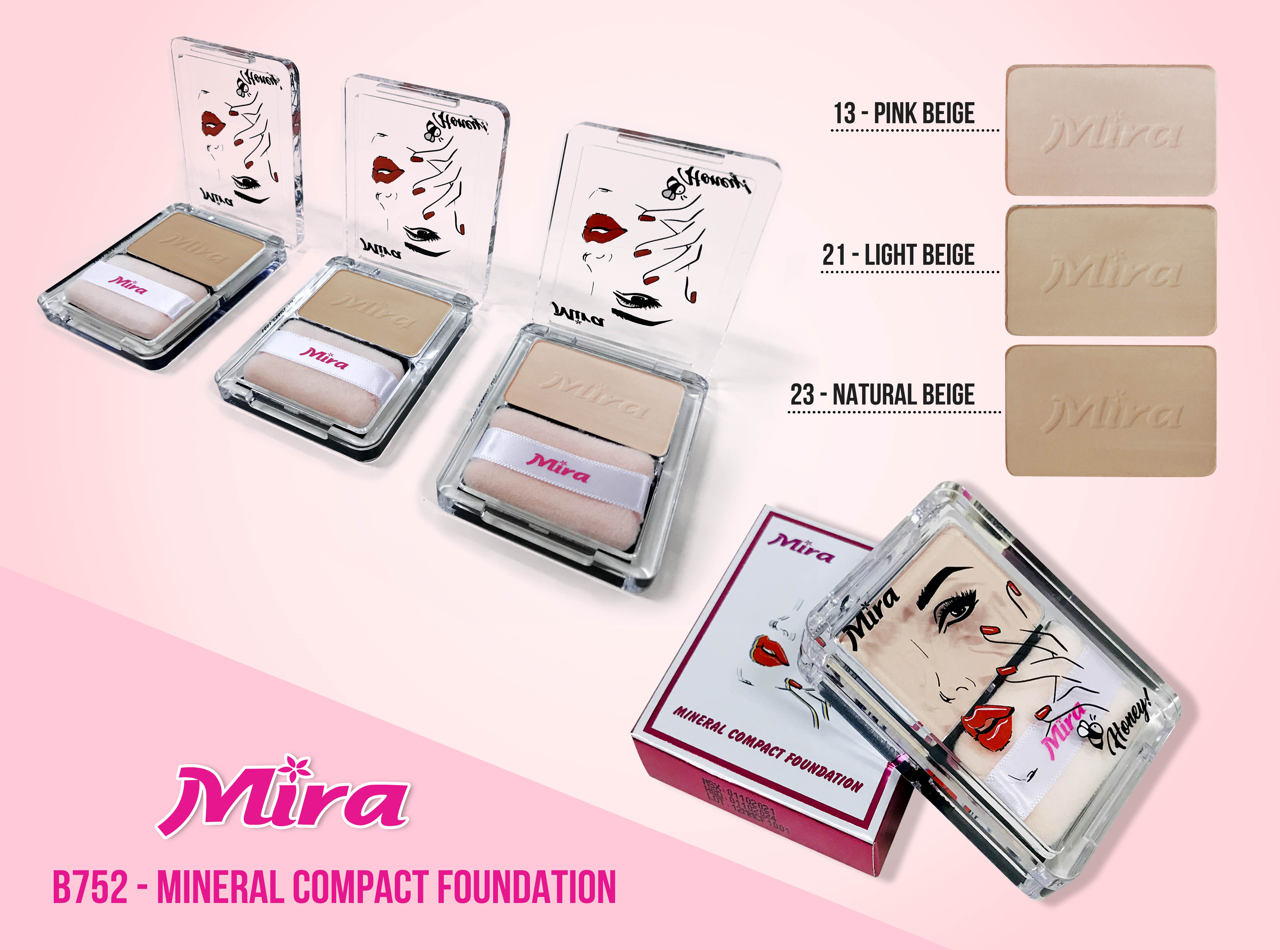 Phấn Phủ Mira Mineral Compact Foundation 5g B752