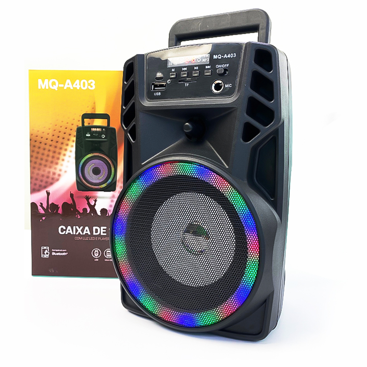 Loa bluetooth hát karaoke xách tay MQ-A403 loa kẹo kéo mini nghe nhạc cực đã có đài FM, thẻ nhớ, usb tặng kèm mic - hàng chính hãng