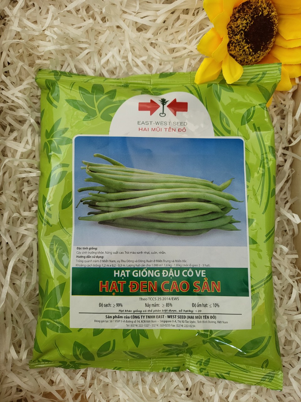 Hạt giống đậu cove hạt đen cao sản gói 500g Hai Mũi Tên Đỏ