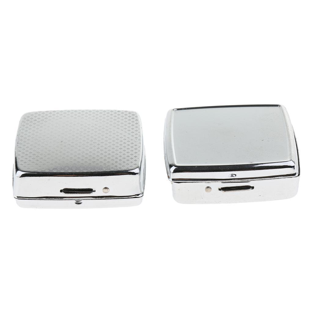 2 Pieces Pillbox Tray Box Made Of Polished Stainless Steel - 01