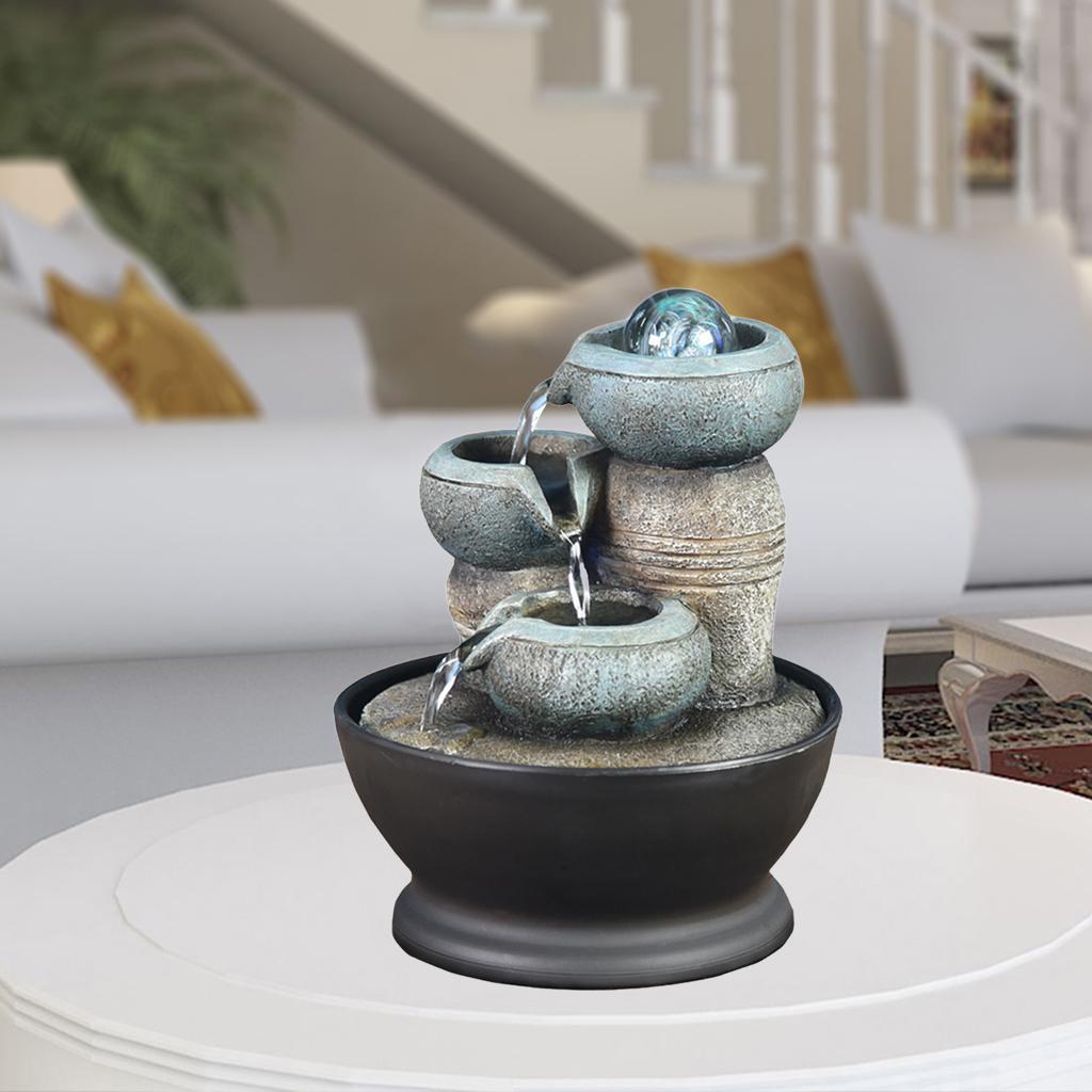 Desktop Waterfall Water Fountain Indoor Tabletop Decor Ornament