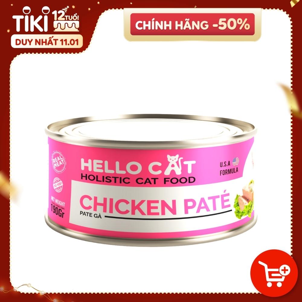 Pate Tươi Dành Cho Mèo Kén Ăn Tất Cả Các Giống Mèo Ở Mọi Độ Tuổi Hương Vị Gà - Hello Cat Chicken Pate 190G