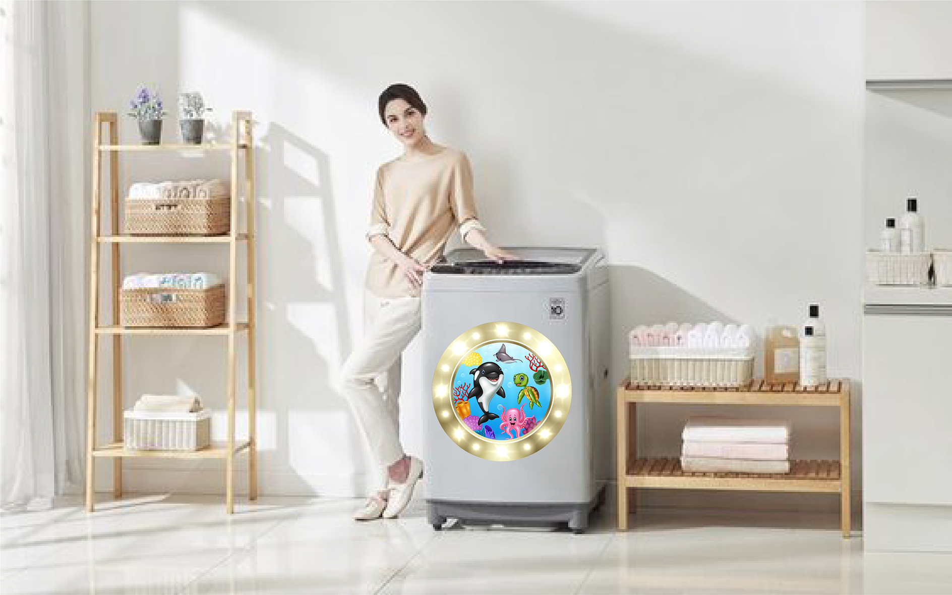 Decal trang trí máy giặt số 3