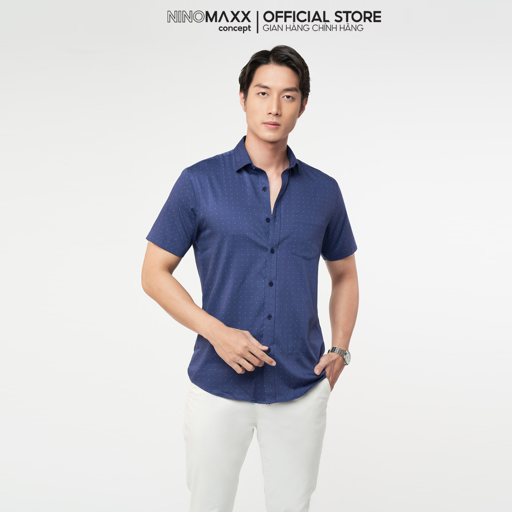 N&amp;M Áo sơ mi Nam vải Bamboo in form slim fit 2101046