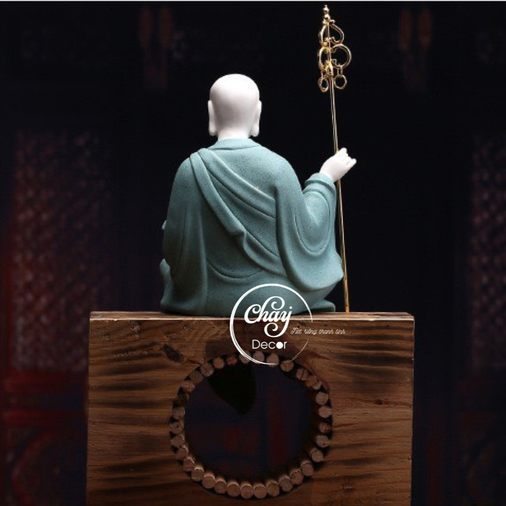 Tượng Địa Tạng Vương Bồ Tát Trang Trí Phòng Thờ Bằng Gốm Tử Sa Cao Cấp Hàng Đẹp Loại I
