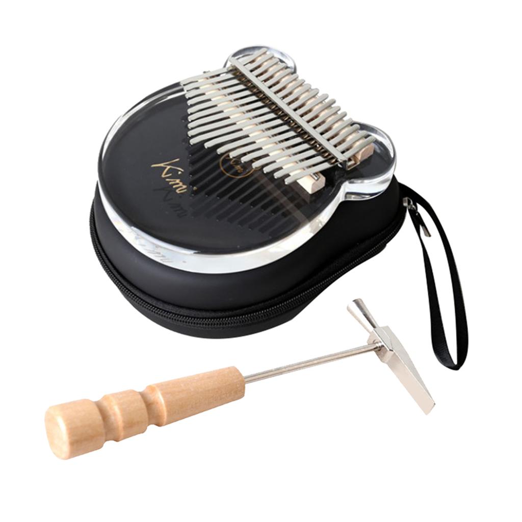 Đàn Kalimba Mbira 17 phím thân nhựa acrylic trong suốt kèm búa chỉnh âm, hình dán và khăn vệ sinh