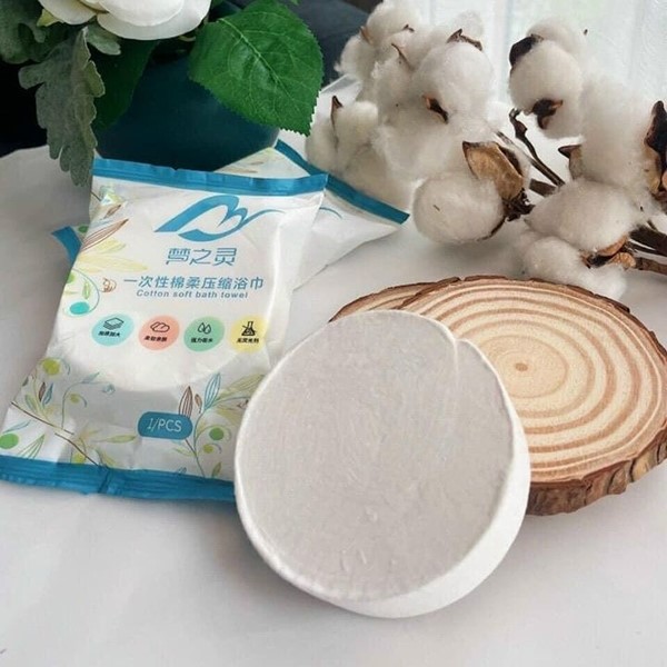 Khăn Tắm Nén Du Lịch Bằng Cotton Tiện Lợi Dùng Một Lần 70*140 cm