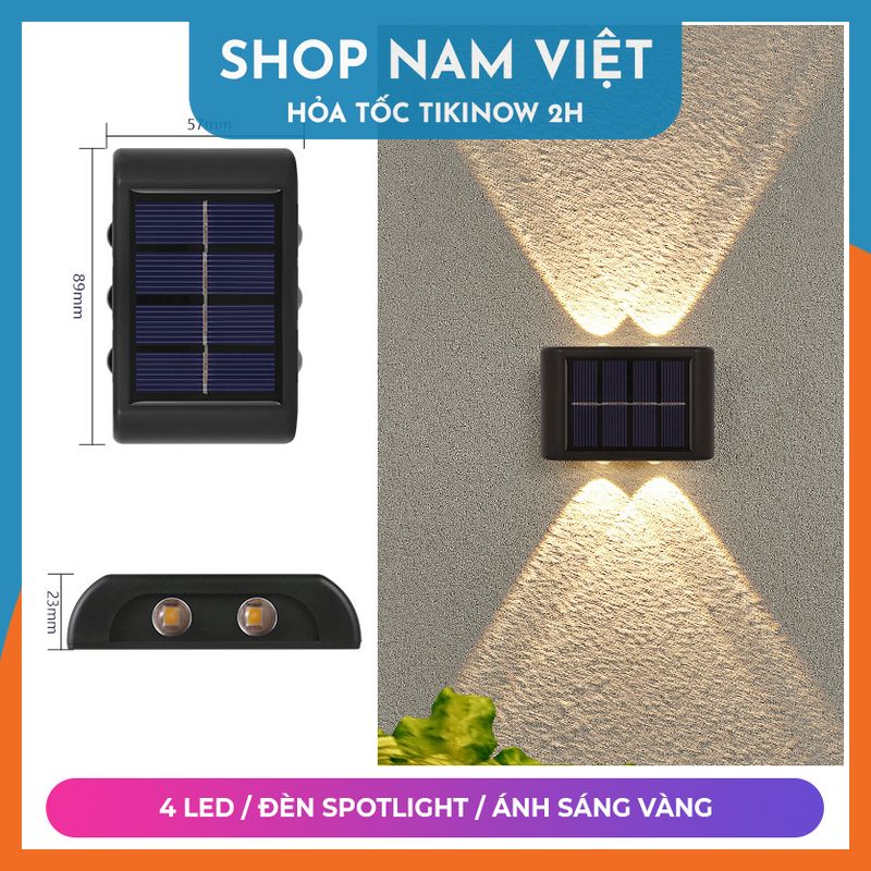 Đèn Led Hắt Tường Năng Lượng Mặt Trời, Chịu Mọi Thời Tiết - Chính Hãng NAVIVU