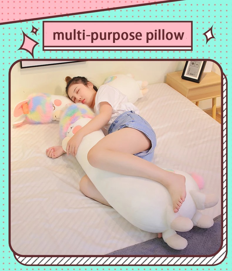Gấu bông Lạc đà Alpaca đáng yêu ôm ngủ - Size 70cm đến 1m - Quà tặng gấu bông lạc đà cong êm mịn cho bé