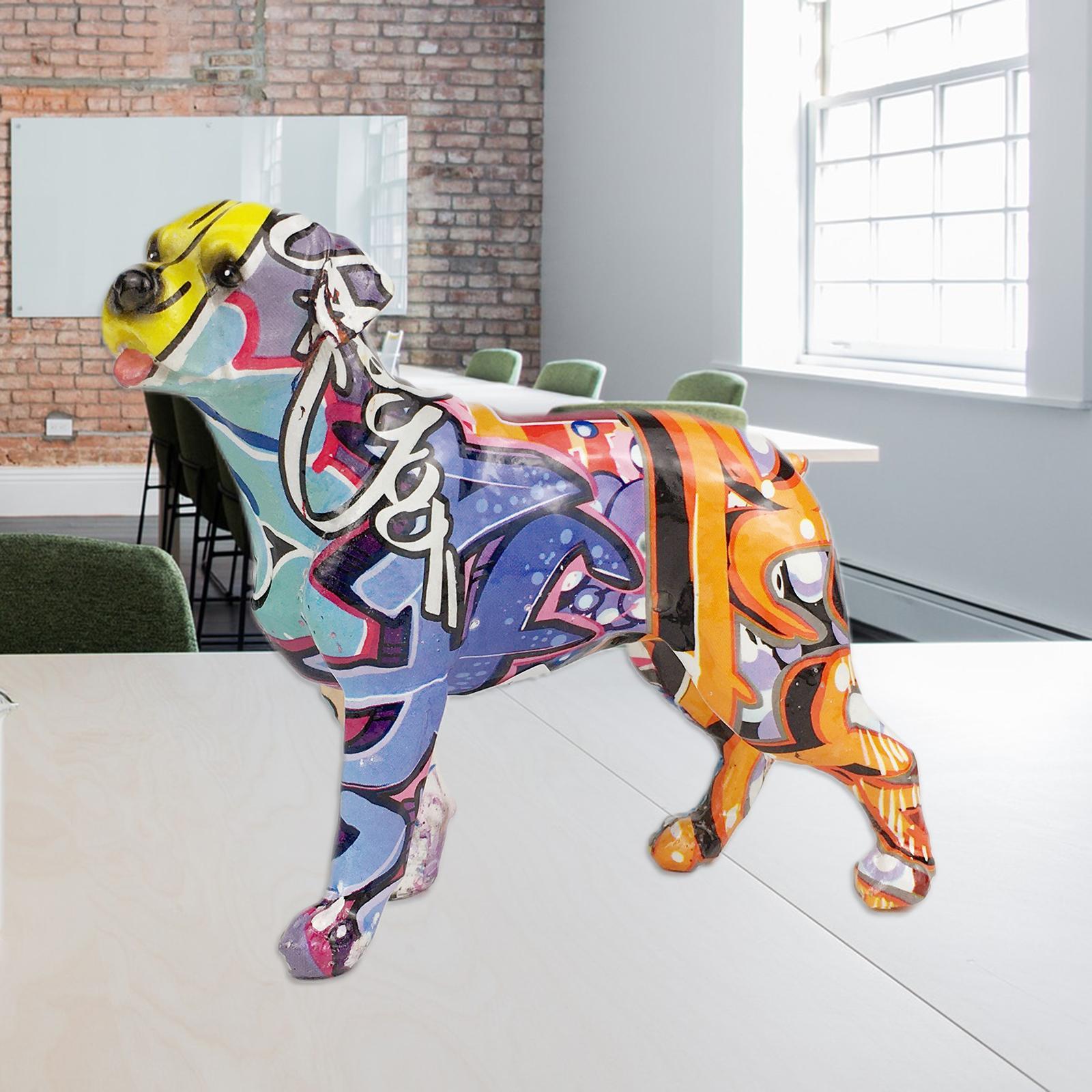 2pcs Creative Resin Dog Statue Figurine Bedroom Office Desktop Decor Crafts