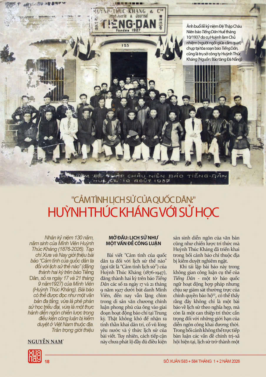 (Tháng 1, 2/2026 – Số Tết) TẠP CHÍ XƯA &amp; NAY – In màu toàn bộ – Cơ quan Hội Khoa học Lịch sử Việt Nam