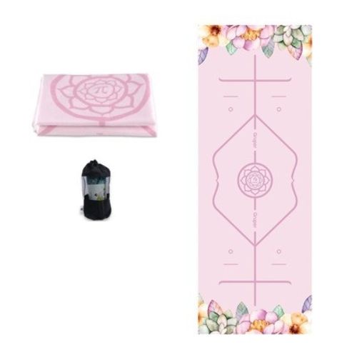 Khăn trải thảm tập Yoga Định Tuyến Cao Cấp - Tặng kèm túi đựng