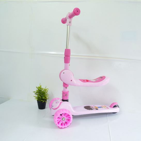 Xe Trượt Scooter  Gấp Đa Năng Cho Bé  - Tặng Kèm Yếm Cotton Ngẫu Nhiên