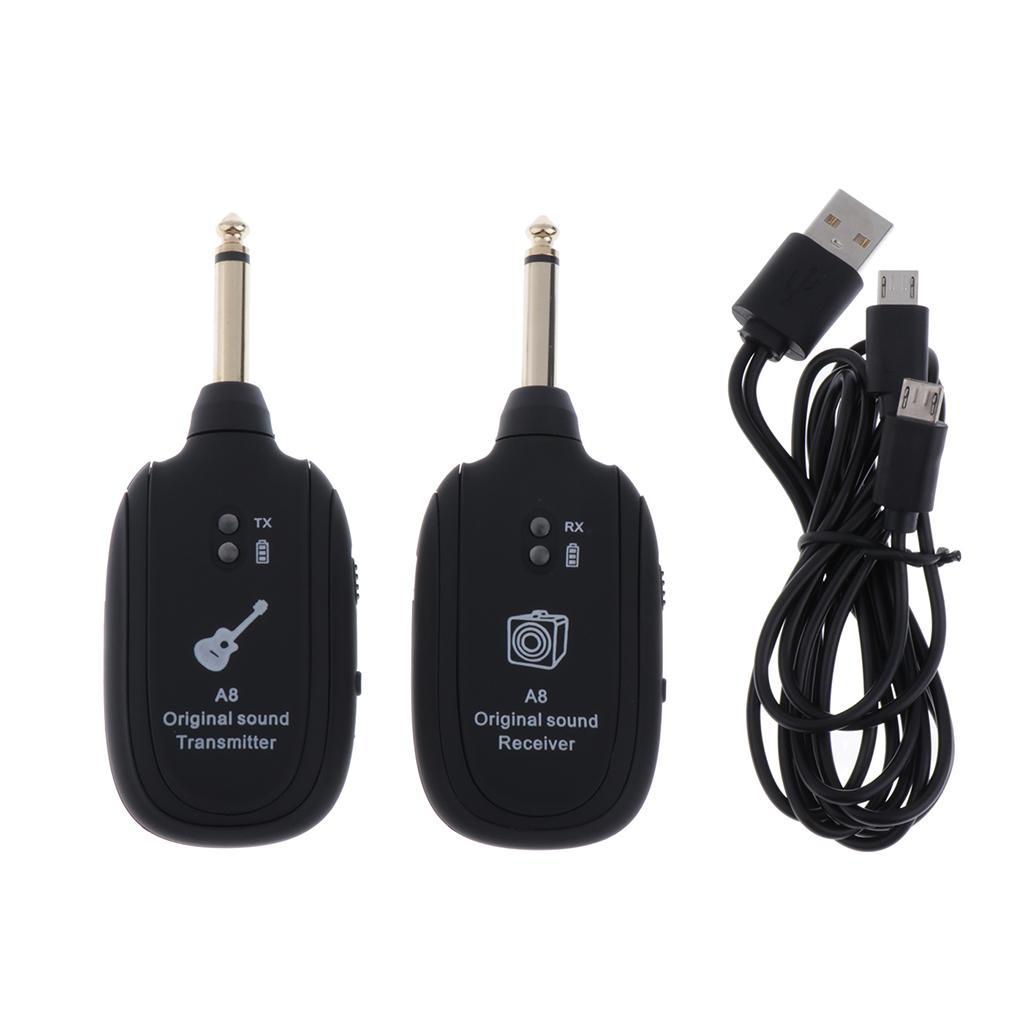 UHF Wireless Guitar System, Guitar Audio Transmitter Receiver Set for Electric Guitar Bass Violin