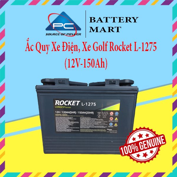 Ắc quy xe golf, ắc quy Rocket L-1275 (12V-150Ah), ắc quy xe điện du lịch