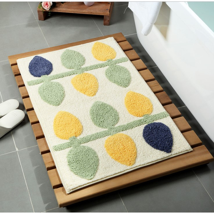 Thảm Cotton Len Dệt Vải Nổi Chiếc Lá Cao Cấp PA9162