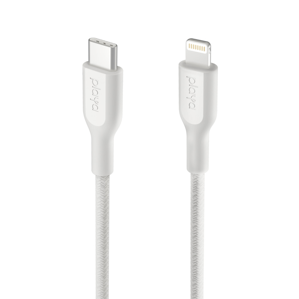 Cáp sạc nhanh Lightning to USB-C Belkin Playa vỏ dù, 1m & 2m - Hàng Chính Hãng