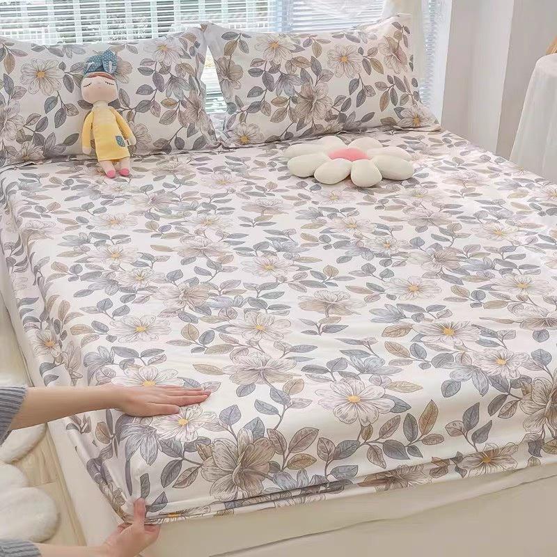 Ga Gối Cotton 100% Hàng Nhập Khẩu Cao Cấp 3 Món Hoa Nhí Vintage