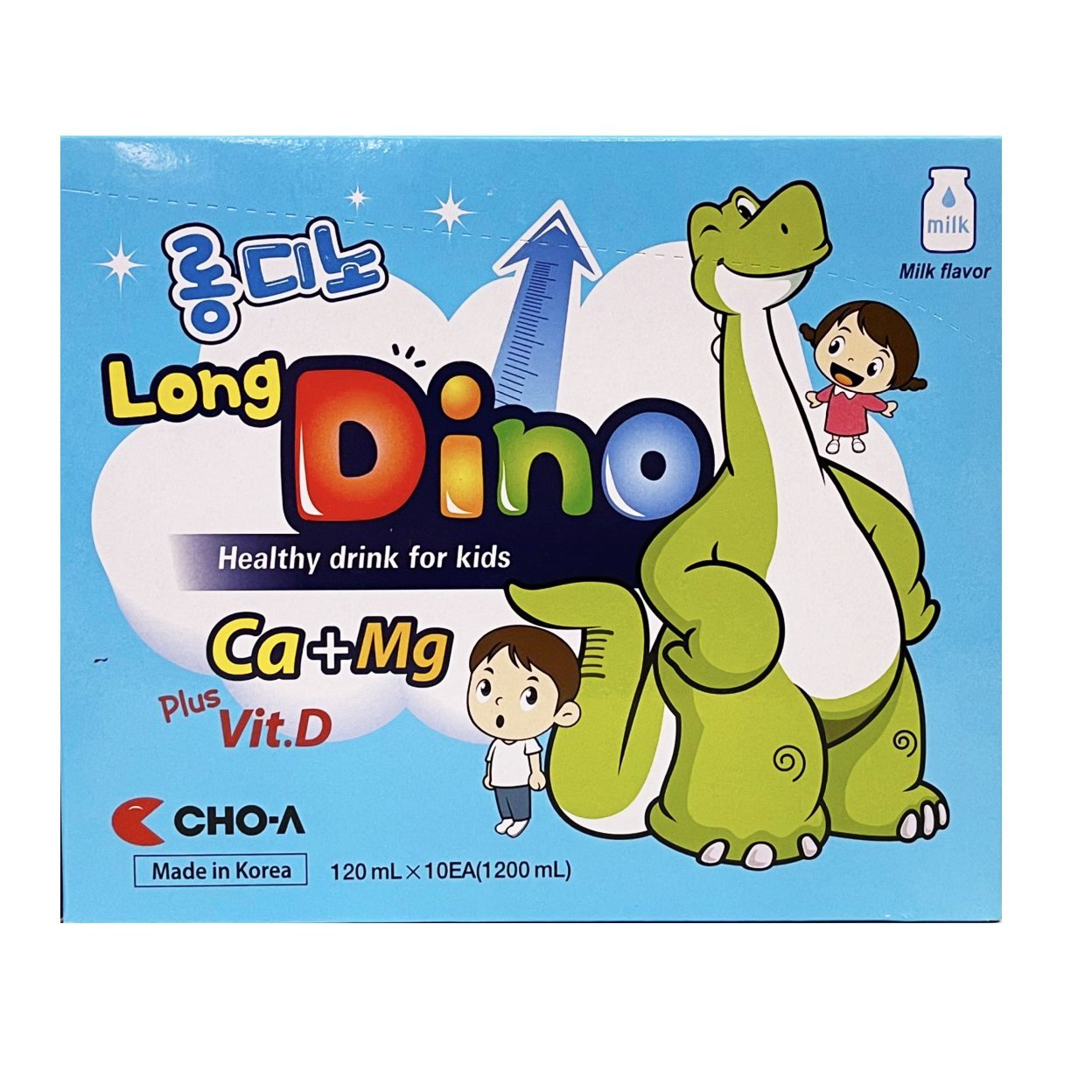 Nước Uống Dinh Dưỡng Vị Sữa Dành Cho Trẻ Em Long Dino Mẫu Mới (10 Gói x 120ml)