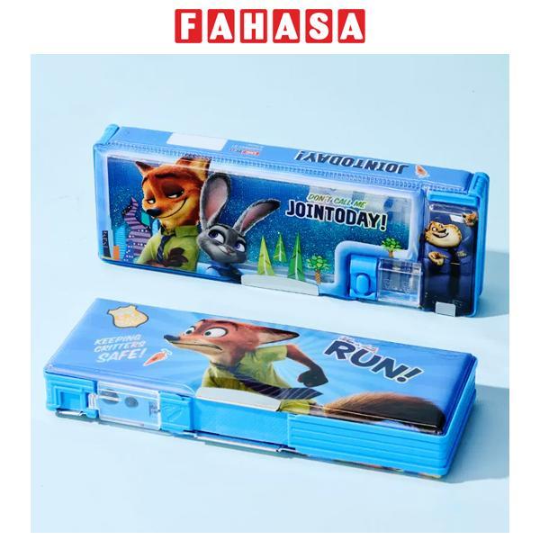 Hộp Bút Kèm Chuốt Chì Zootopia - Ume DM28845-Z1 - Màu Xanh