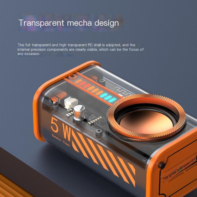 Loa Bluetooth trong suốt Loa âm thanh không dây 5w 600mah Type-c Với Rhythm Light Hỗ trợ kết nối TWS Màu sắc: Trong suốt