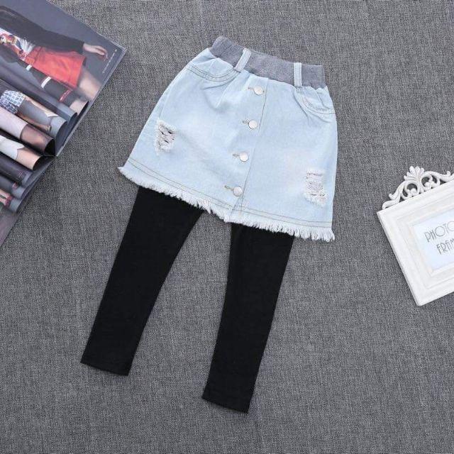 Quần váy jeans bé gái