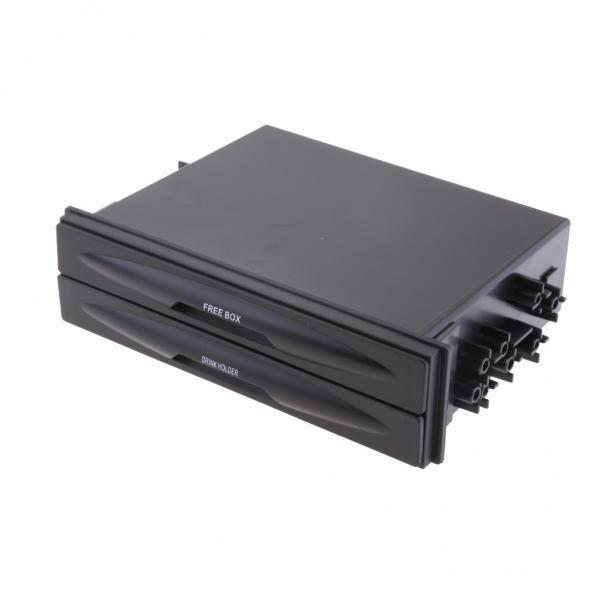 2X Universal Car/Truck Double Din Radio Cup Holder Storage Box