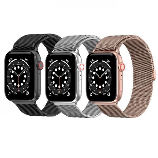 Dây đeo SwitchEasy Mesh Stainless Steel Màu Silver For Apple Watch Series (1~8/ SE/Ultra) Hàng Chính Hãng