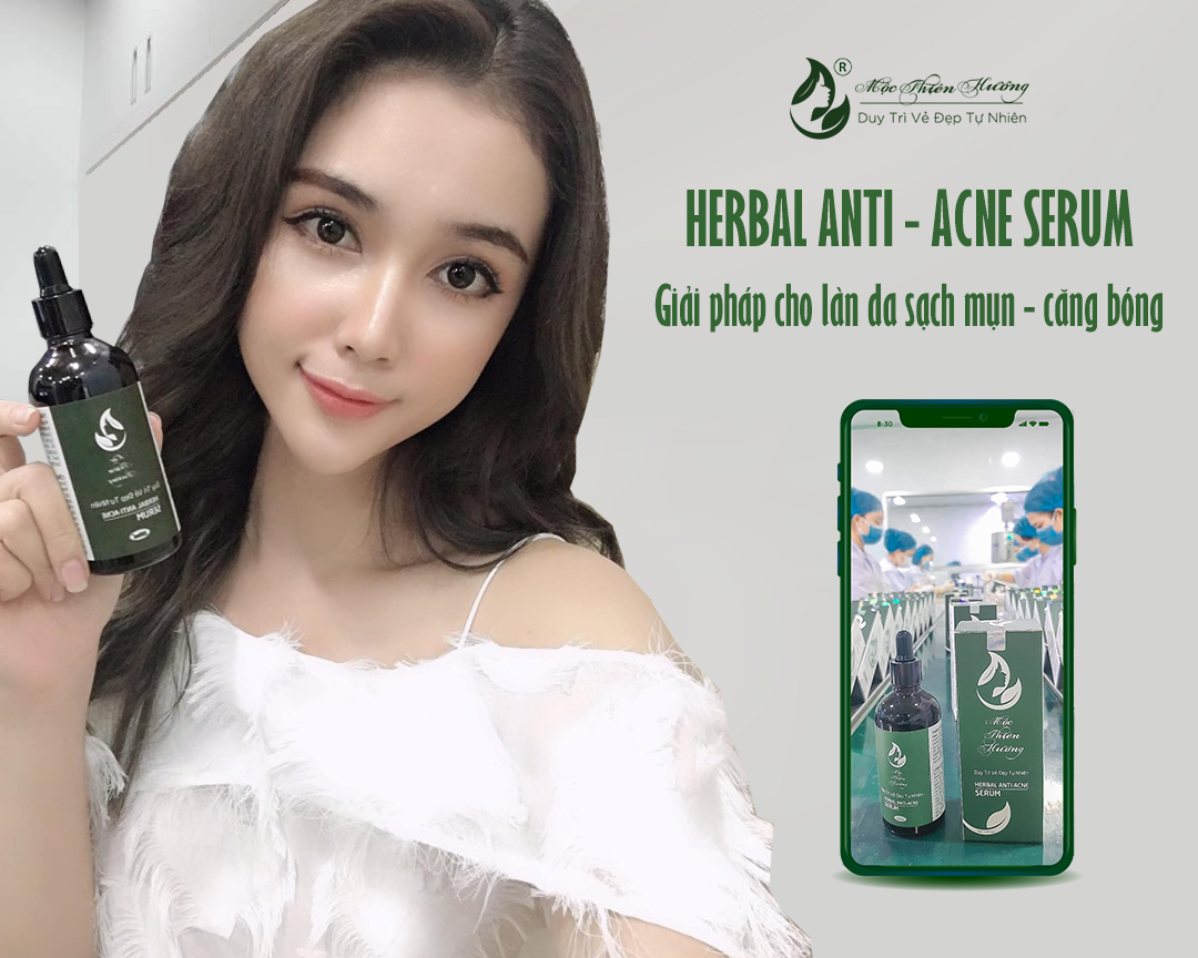 Serum 50ml Đánh Bay Mụn Thâm Nám Lâu Năm - Mộc Thiên Hương (Herbal Anti Acne Serum)