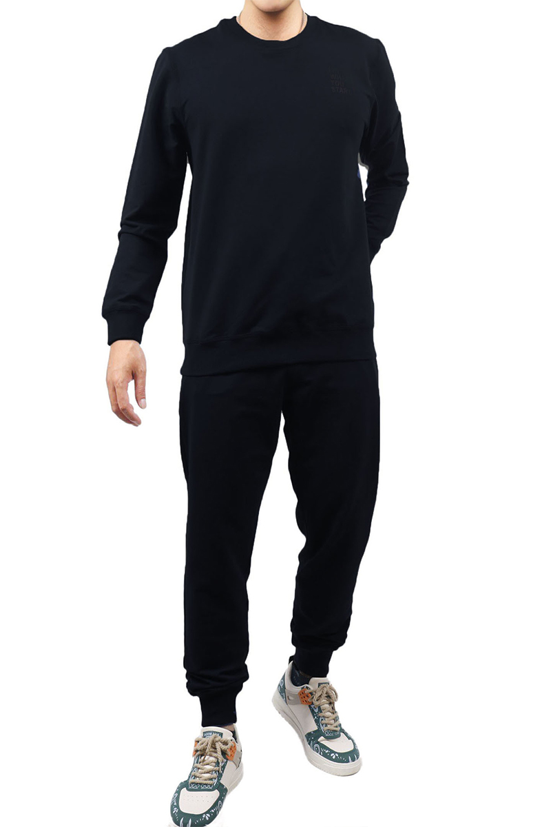 Bộ nỷ chui đầu họa tiết phản quang Novelty Regular fit đen NBNMMDMT3R230633B