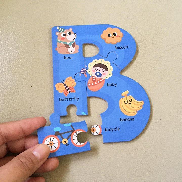 Bộ Xếp Hình Chữ Cái Tiếng Anh Alphabet Animal Jigsaw Chất Liệu Gỗ Cao Cấp Giúp Bé Học Hiệu Quả - Đồ Chơi Giáo Dục