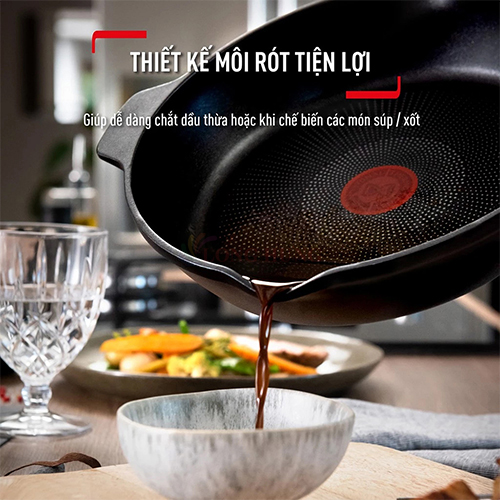 Chảo đúc chiên Tefal Robusto có miệng rót (20cm/22cm/24cm) - Hàng chính hãng
