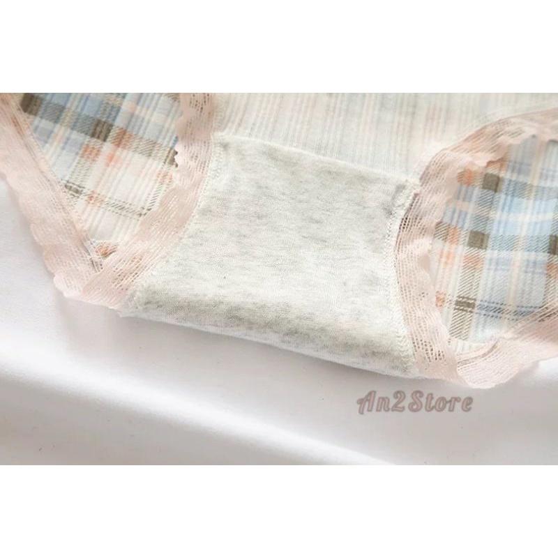 Quần Lót Nữ Cotton Quần lót nữ siêu thoáng hoạ tiết kẻ caro đơn giản siêu xinh QL04