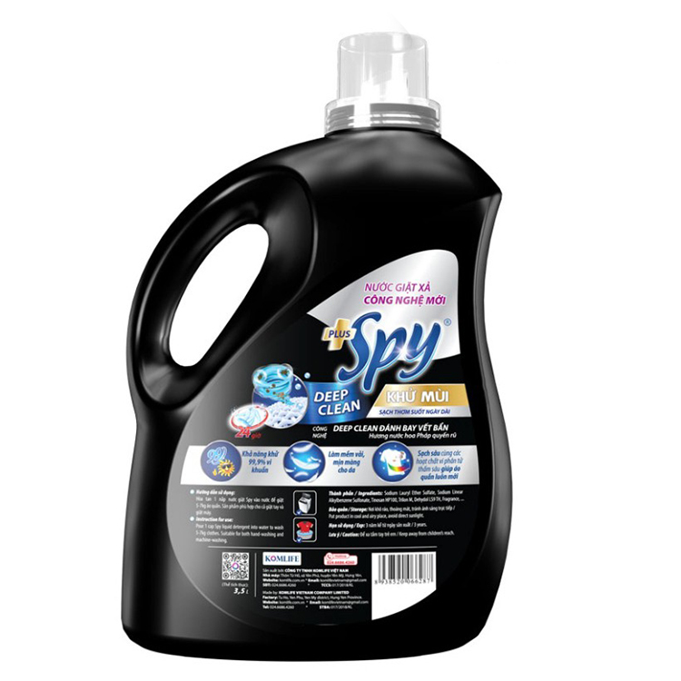 Nước giặt xả Spy Deep Clean plus hương hoa Pháp 2 in 1 dung tích 3.5L - 2 mùi hương ( tím, vàng