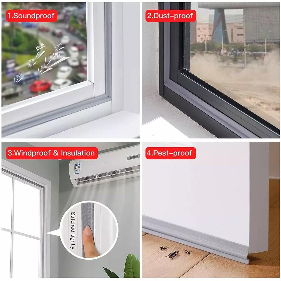 2m Ron Màng PE Loại Cải tiến Dán Chắn Nước Gió Chặn Khe Cửa Ngăn Côn Trùng,Bụi Bẩn,Cách Âm Cánh Cửa