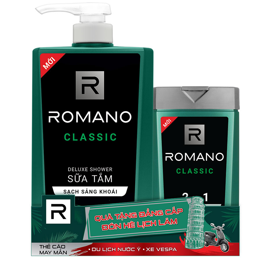 Sữa Tắm Romano Classic 650g - Tặng Dầu Gội Romano Classic 150g