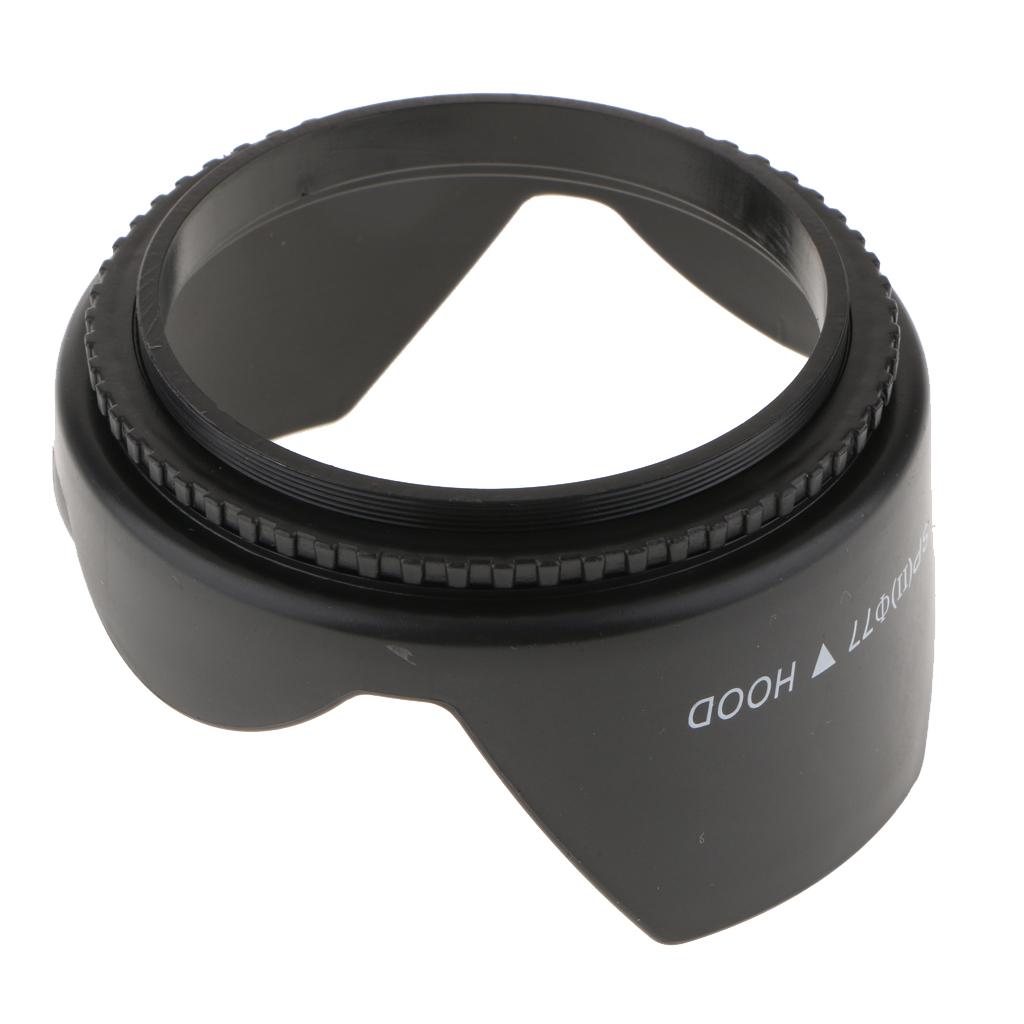 77mm Screw Mount Reversible Tulip Flower Crown Petal Shaped Camera Lens Hood