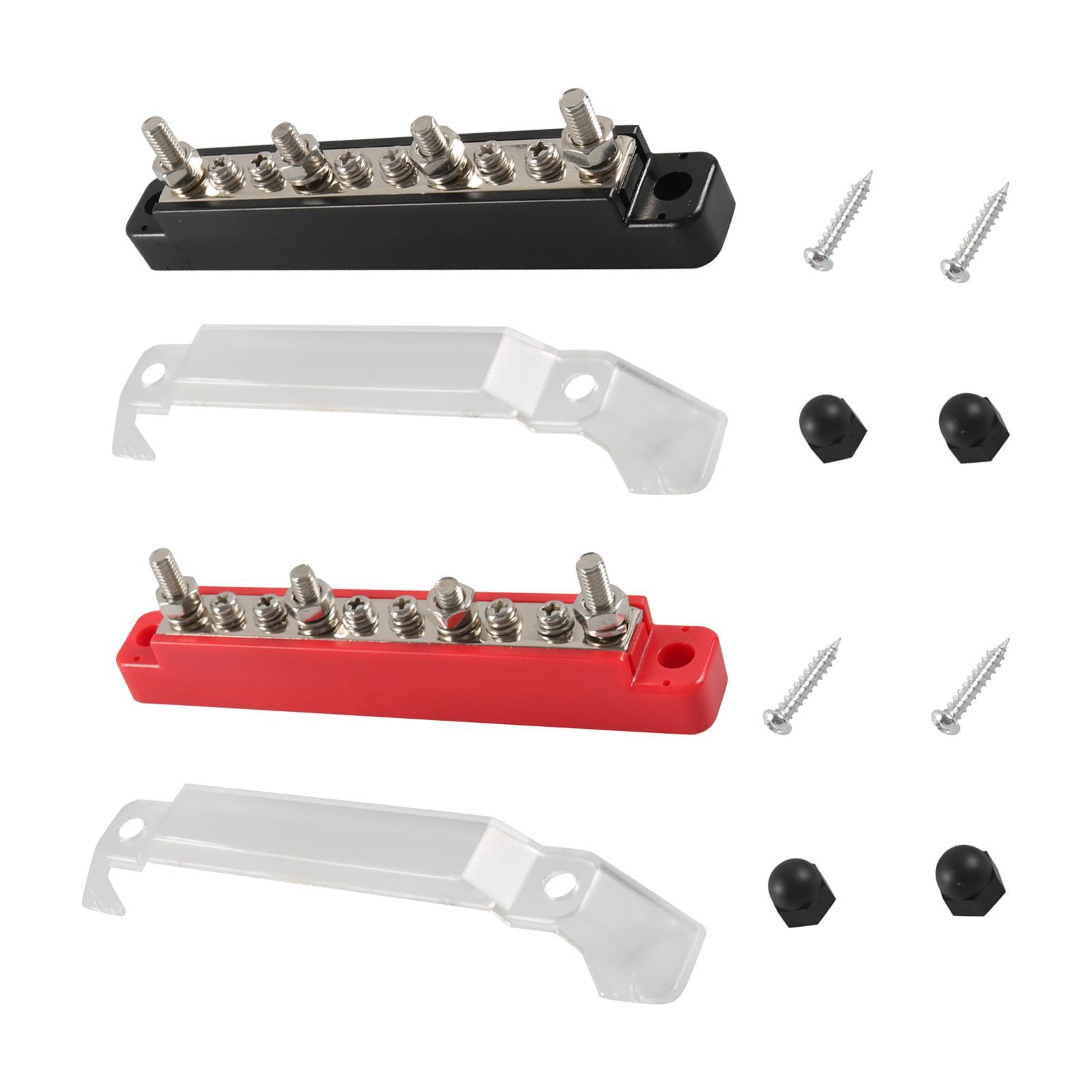 2x Bus Bar Power Distribution Block 4x M6 Studs 6x Screws for Boat Car