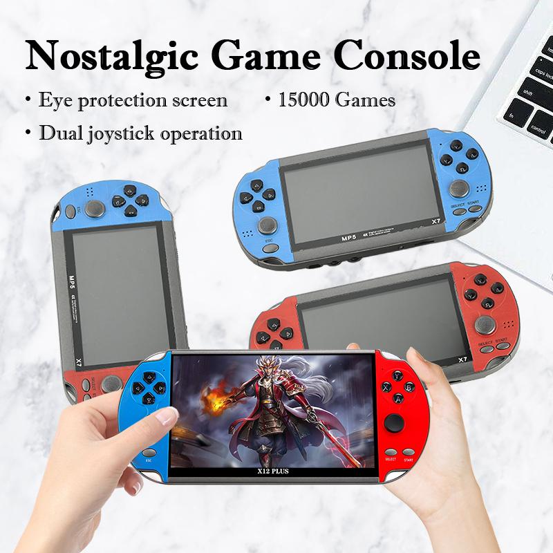 Máy Chơi Game Cầm Tay X12/PLUS/X7-Màn Hình Khủng 7.1 inch,Bản 15000 Game/Nghe Nhạc/Xem Phim/Chơi Game