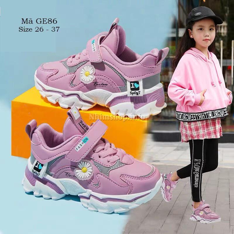 GIÀY THỂ THAO HOA CÚC CHO BÉ GÁI KIỂU DÁNG SNEAKER ĐẾ EVA SIÊU NHẸ FULL SIZE 3 - 12 TUỔI GE86