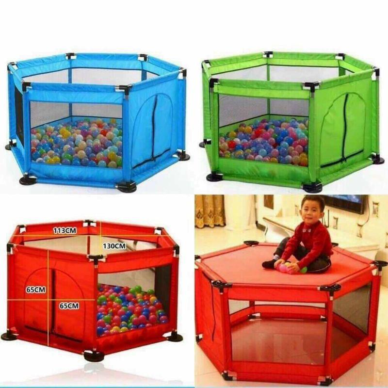 Quây cũi kiêm nhà bóng cho bé tặng kèm bóng nhiều màu