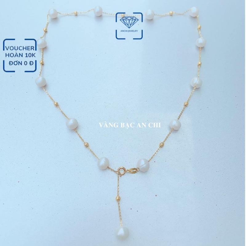 Dây chuyền bạc mạ vàng mix trai ngọt bi bạc cute sang chảnh, trang sức Anchi jewelry