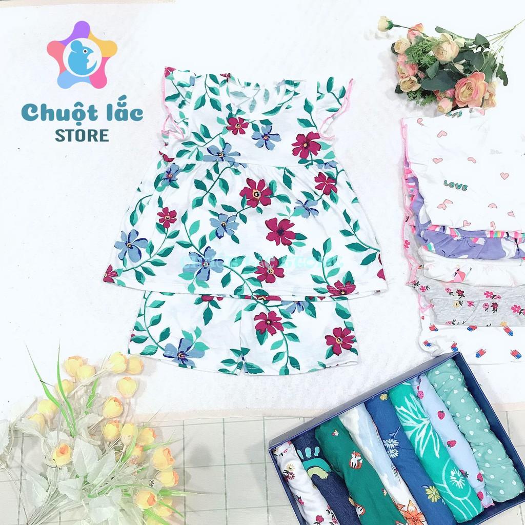 Combo 2 bộ quần áo bé gái cotton xuất dư kiểu babydoll cho bé từ 8kg đến 18kg