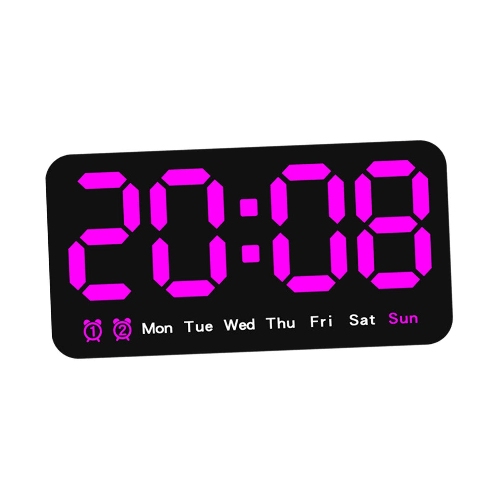 LED Desktop Alarm Clock Desk Digital Clock Table Dimmer Large LED Clocks Wall Clock Electronic Clock for Bedroom Office Adult