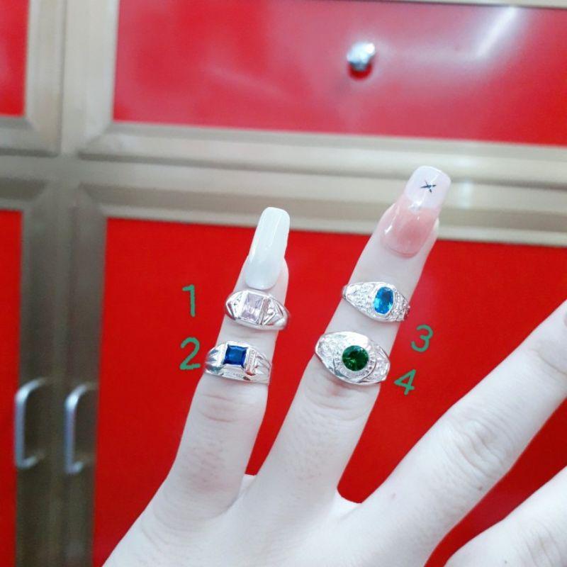 Nhẫn bạc bé trai đính đá cao cấp YN JEWELRY