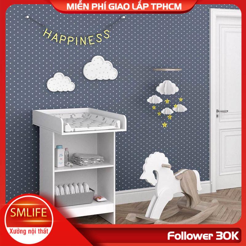 Kệ gỗ thay tã cho bé SMLIFE Kakawaie | Gỗ MDF dày 17mm chống ẩm | D60xR88xC100cm