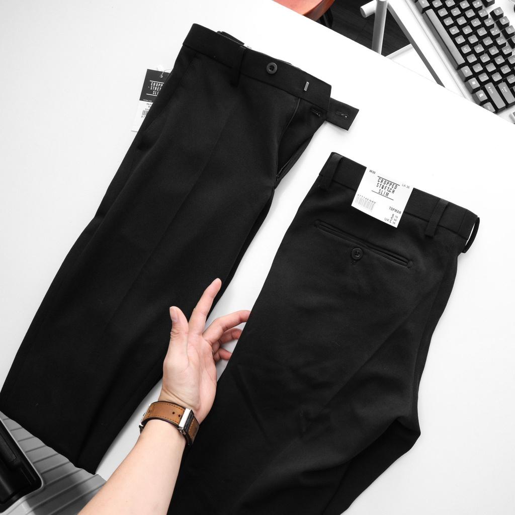 Quần vải nam - Quần âu nam màu đen form slim cropped | LASTORE MENSWEAR