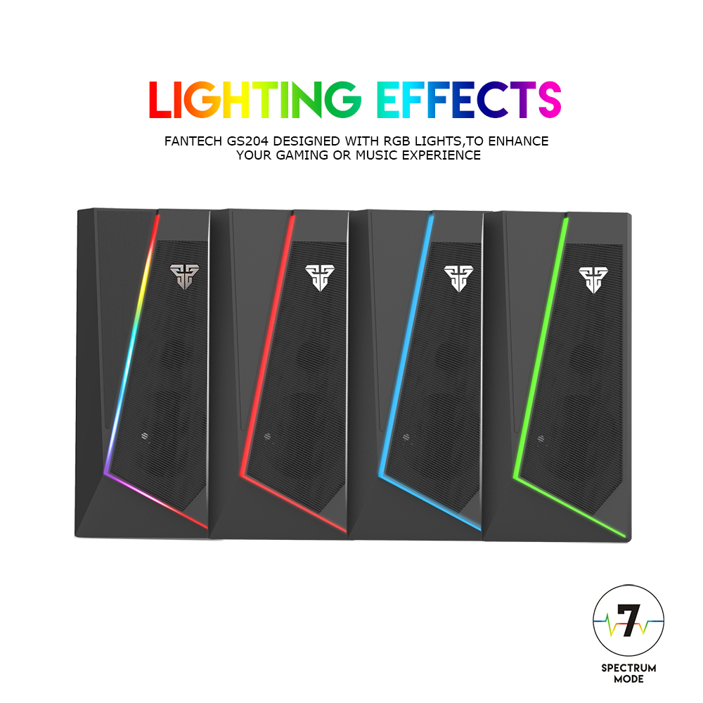 Loa vi tính Fantech GS204 RUMBLE có led RGB 7 chế độ, hỗ trợ kết nối bluetooth 5.0 và 3.5mm - Hàng chính hãng