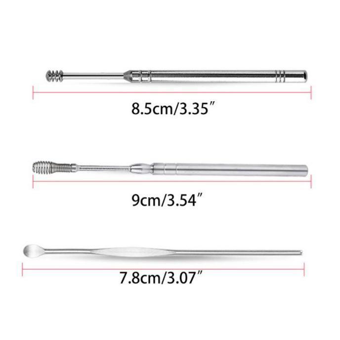 Combo 2 Bộ lấy ráy tai 6 món  cao cấp inox 304, không gỉ an toàn kèm bao da Nữ Women