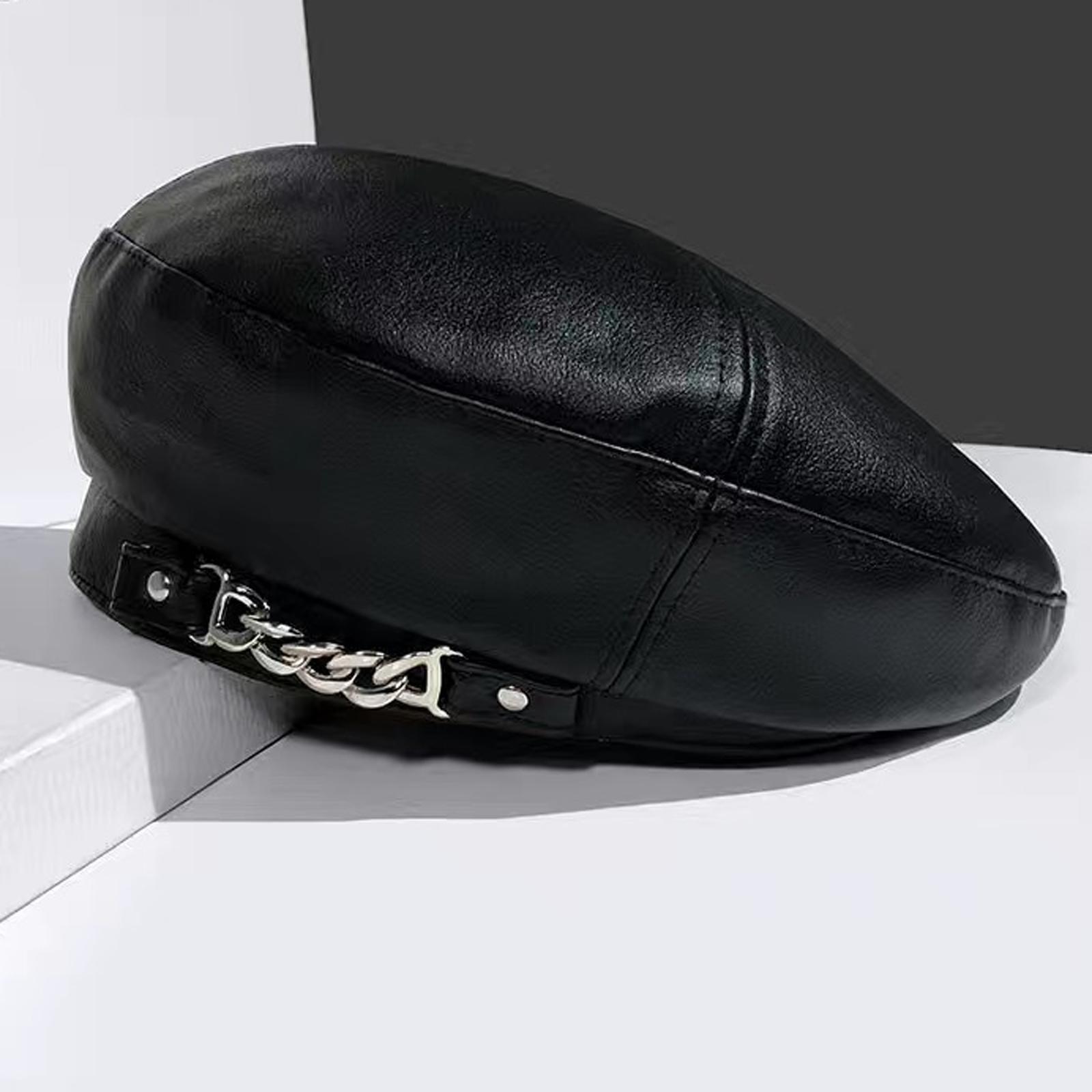 Casual Women Beret Hat Chain Classic Style Costumes Solid Color for Casual Use Gift Winter